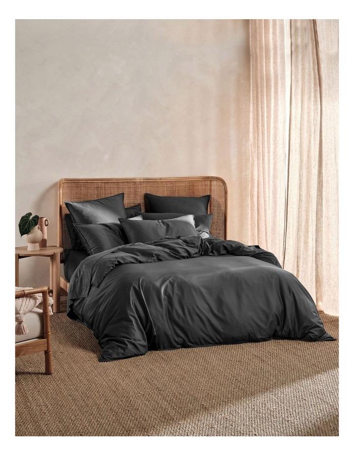 Linen House Nara 400TC Bamboo Cotton Quilt Cover Set in Charcoal European
