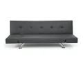 Laura Hill Sarantino Sofa Bed Lounge Faux Leather Couch Futon Furniture Adjustable Suite Grey