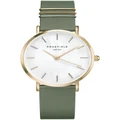 Rosefield The West Village Olive Green Leather Analog Watch WFGG-W85