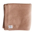 Heirloom Cashmere Cashmere Plain Knit Baby Blanket in Cinnamon Brown