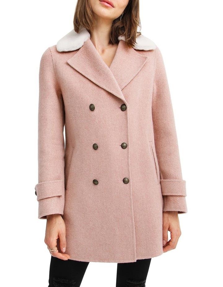 Belle & Bloom Liberty Sherpa Collar Wool Blend Coat Blush M