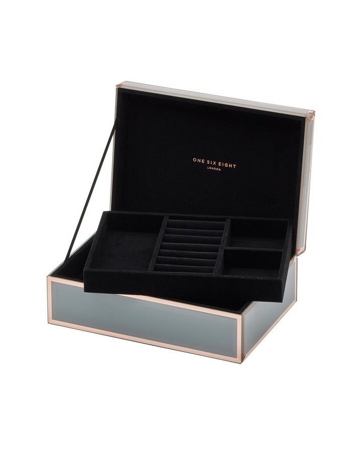 One Six Eight London Florence Grey / Rose Gold Large Jewellery Box