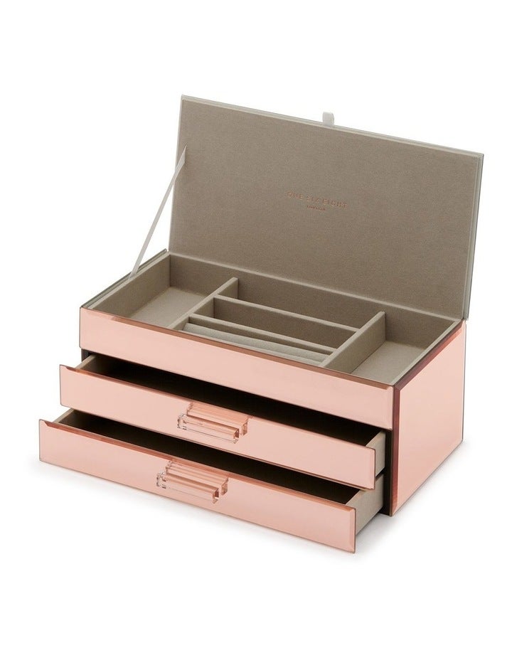 One Six Eight London Gabriella Rose Gold Large Jewellery Box