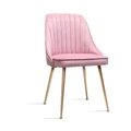 Artiss Dining Chairs Retro Chair Cafe Kitchen Modern Iron Legs Velvet Pink x2 Pink