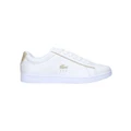 Lacoste Carnaby Evo White/ Gold Leather Lace-Up Sneaker White 7
