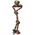 Paw Play Stretch Tug War Rope Cotton Knots/Braided Teeth Clean Dog Toy 220g 45cm