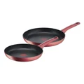 Tefal Induction Non-Stick Frypan 2 Piece Set 24/28cm in Red