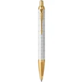 Parker IM Premium Trim Ballpoint Pen in Pearl/Gold Pearl