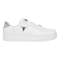 Windsor Smith Rich White/Silver Leather Flatform Sneaker Silver 6
