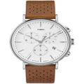 Timex Fairfield Silver Leather Chronograph Watch TW2R26700 Silver