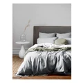 Aura Home Chambray Fringe Bedlinen Collection in Dove Grey Standard Pillowcase