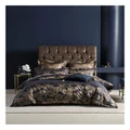 Grace by Linen House Verity Quilt Cover Set Gold/Navy King Size