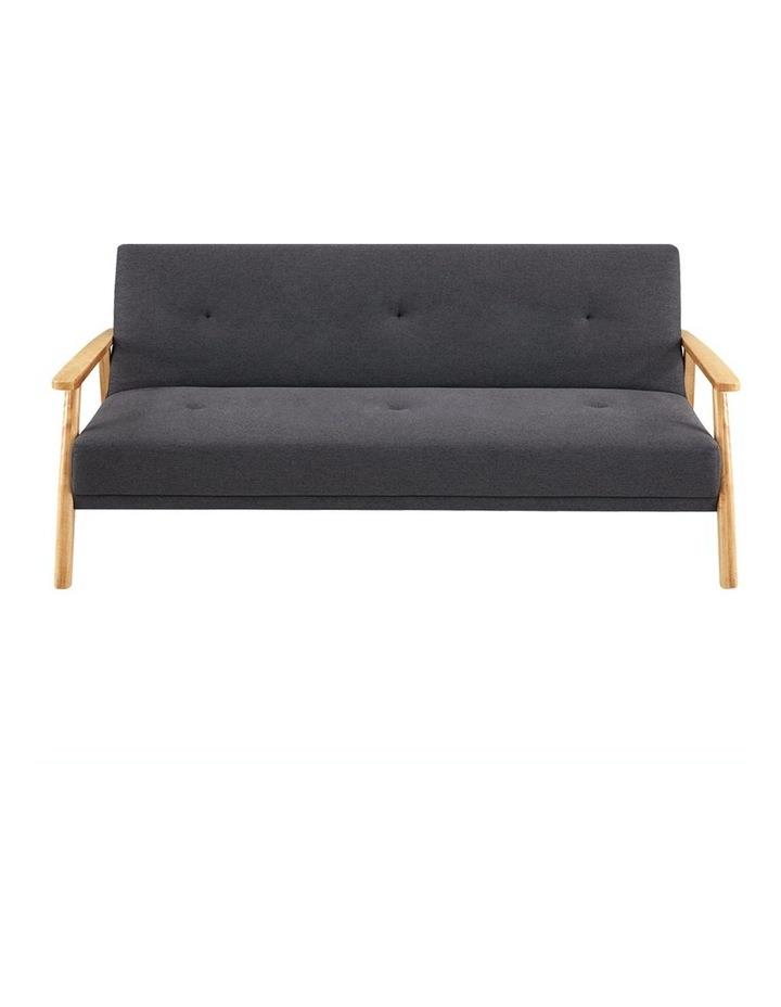 Sarantino 3 Seater Linen Fabric Sofa Bed Lounge Couch Futon Dark Grey