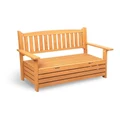 Gardeon 2 Seat Wooden Outdoor Storage Bench Natural