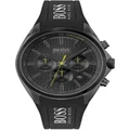 HUGO BOSS Distinct 46mm Black Silicone Chrono Watch 1513859 Black No Size