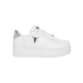Windsor Smith Rich White/Silver Leather Flatform Sneaker Silver 7