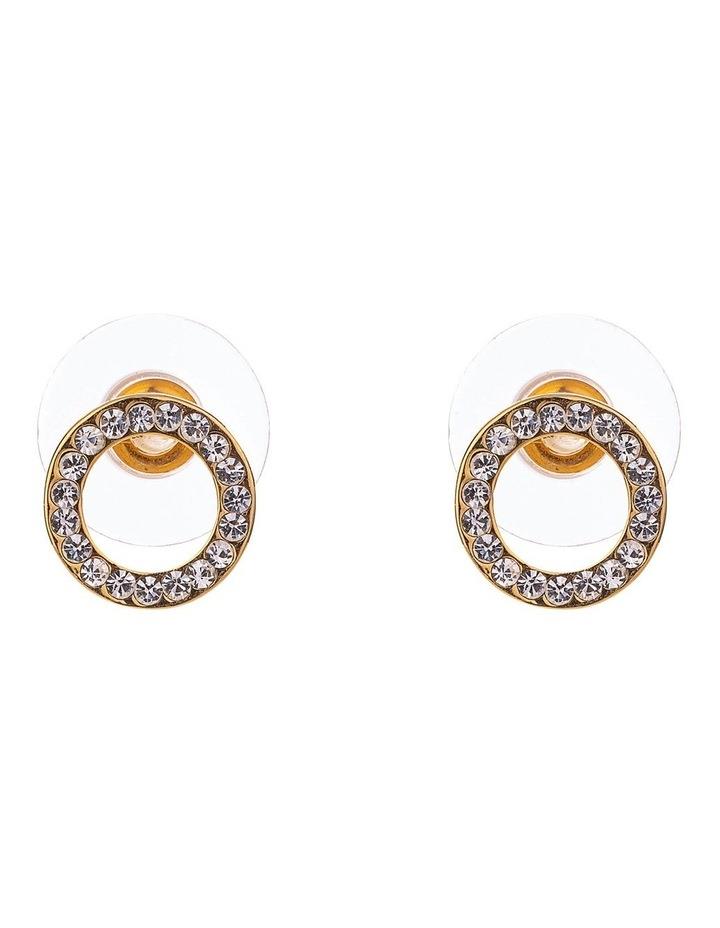 Gregory Ladner Cubic Zirconia Gold Circle Earrings Gold