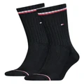 Tommy Hilfiger Iconic Sports Crew Socks 2 Pack in Black One Size