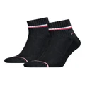 Tommy Hilfiger Iconic Sports Quarter Crew Socks 2 Pack in Black One Size