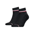 Tommy Hilfiger Iconic Sports Quarter Crew Socks 2 Pack in Black One Size