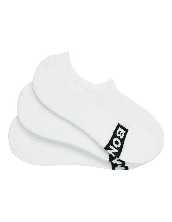 Bonds Mens Logo Sneaker Socks 3 Pack in White Regular