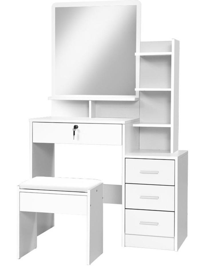 Artiss Dressing Table Mirror Stool Organizer Drawer in White