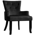 Artiss Dining Chair Velvet French Provincial Armchair in Black