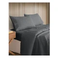 Royal Comfort Cotton Sheet Stripe Hotel Grade Set in Charcoal King