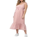 Ripe Gingham Nursing Dress in Dusty Pink/White Dusty Pink L