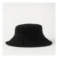 Piper Frayed Edge Black Bucket Hat Black