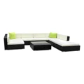 Gardeon 8 Piece Outdoor Furniture Set Wicker Sofa Lounge Black