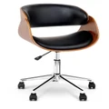 Artiss Wooden and PU Leather Office Desk Chair Black