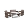Gardeon Outdoor Sofa Set Rattan Chair Table Setting Garden Furniture 4 PCS in Grey