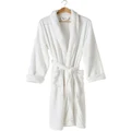 Linen House Plush Bath Robe in White Bathrobe