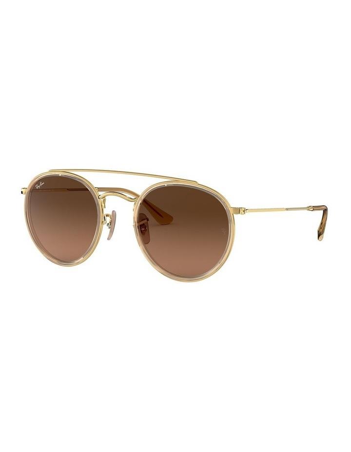 Ray-Ban Round Double Bridge Gold RB3647N Sunglasses Brown