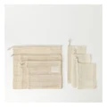 Vue Set of 6 Assorted Natural Muslin and Mesh Produce Bags Brown