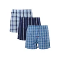 Mitch Dowd Woven Boxer 3 Pack in Blue Assorted L