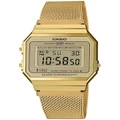 Casio Casio Gold Vintage Digital Watch With Stainless Mesh Band A700WMG 9A