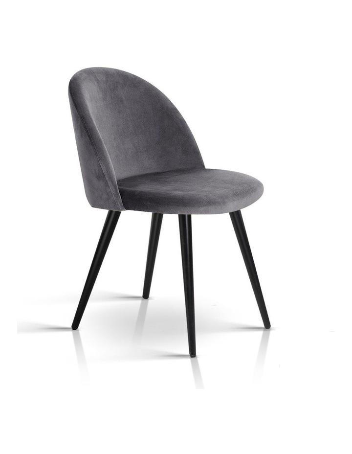 Artiss Dining Chairs Velvet Solid Curved Dark Set of 2 in Grey Black