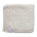 Heirloom Cashmere Cashmere Cable Knit Baby Blanket in Cream