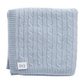 Heirloom Cashmere Cashmere Cable Knit Baby Blanket in Baby Blue
