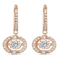 Swarovski Sparkling Dance Drop Earrings Round Cut Rose Gold-Tone Plated in White