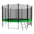 Kahuna 8ft Round Trampoline with Safety Net, Ladder and Basketball Set Green
