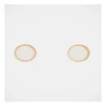 Trent Nathan Set Pearl Gold Stud Earrings in Gold/Ivory Gold