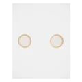 Trent Nathan Set Pearl Gold Stud Earrings in Gold/Ivory Gold