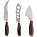 Maxwell & Williams Stanton Cheese Knife Set Wood Boxed 3 Piece in Brown