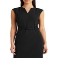 Lauren Ralph Lauren Belted Short-Sleeve Dress Black 0