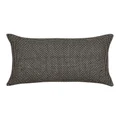 Madras Link Malala Natural Raw Silk Cushion in Black/Natural Black Cushion-40x60cm