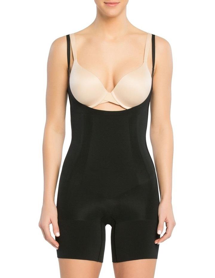Spanx Oncore Open Bust Mid Thigh Bodysuit in Black L