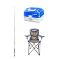 Kings Travel Fishing Rod & Reel Combo + Throne Camp Chair + Tackle Box